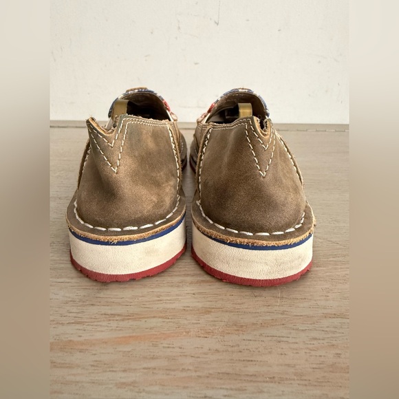 Ariat Cruiser Brown Bomber Cruiser American Flag Distressed Slip On Shoes 5.5 M - Picture 3 of 12